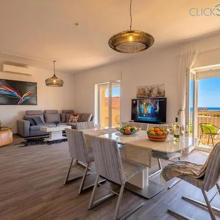 Tudor Flat Sea View With Parking, Wifi, Terrace, Close To The Sea ألغيرو